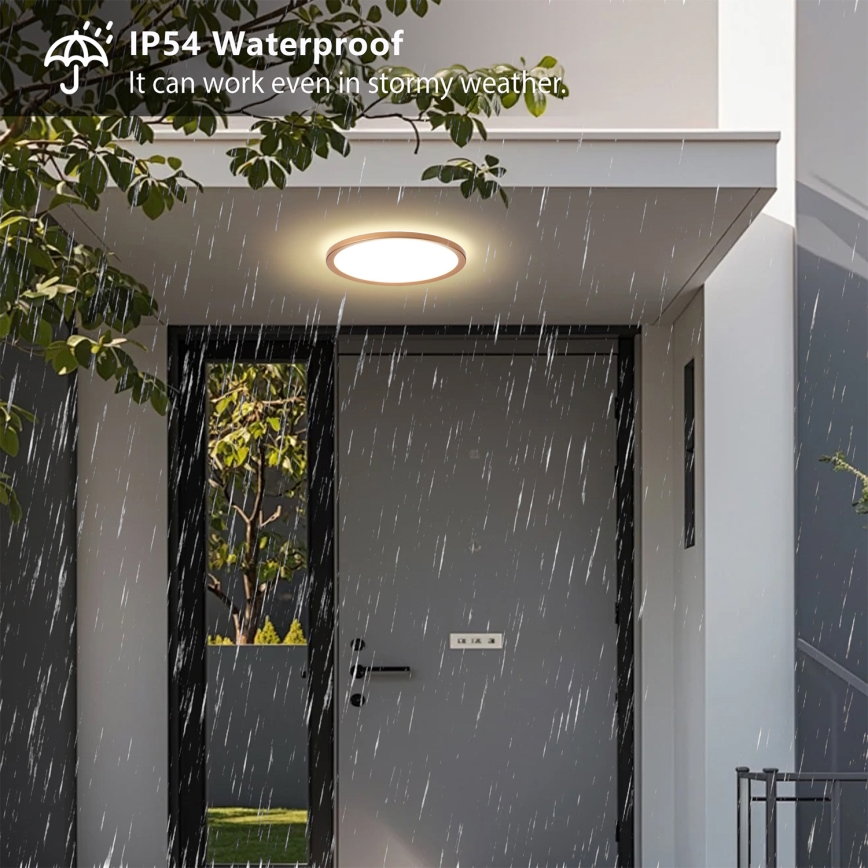 Brilagi - Plafonnier LED pour salle de bains ULTRA SLIM LED/18W/230V Ø 30 cm or rose IP54