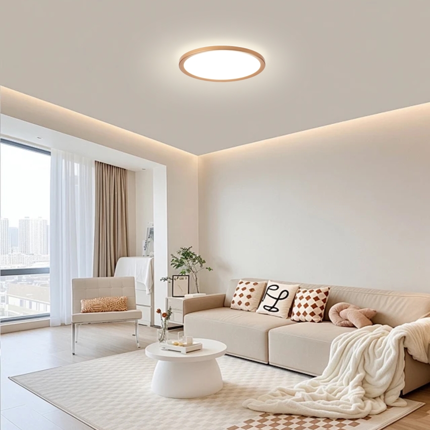 Brilagi - Plafonnier LED pour salle de bains ULTRA SLIM LED/18W/230V Ø 30 cm or rose IP54