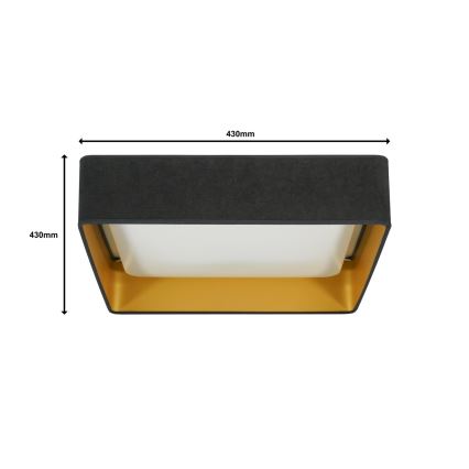 Brilagi - Plafonnier LED VELVET SQUARE 24W/230V 43x43 cm gris