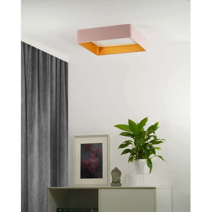 Brilagi - Plafonnier LED VELVET SQUARE LED/24W/230V 43 x 43 cm rose