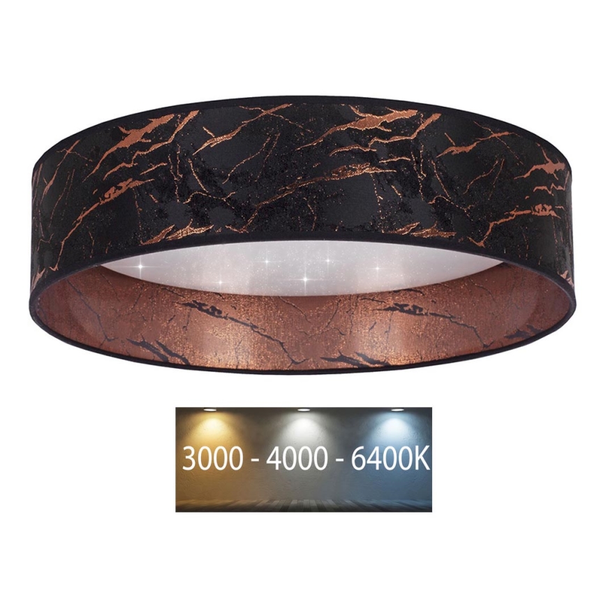 Brilagi - Plafonnier LED VELVET STAR LED/36W/230V d. 55 cm 3000K/4000K/6400K noir/cuivré