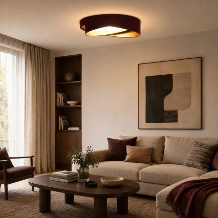 BRILAGI - Plafonnier LED VELVET TWIST LED/24W/230V 4000K Ø 55 cm bordeaux/doré