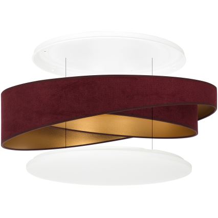 BRILAGI - Plafonnier LED VELVET TWIST LED/24W/230V 4000K Ø 55 cm bordeaux/doré