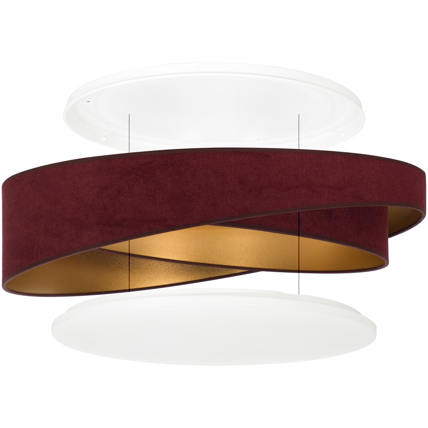 BRILAGI - Plafonnier LED VELVET TWIST LED/24W/230V 4000K Ø 55 cm bordeaux/doré
