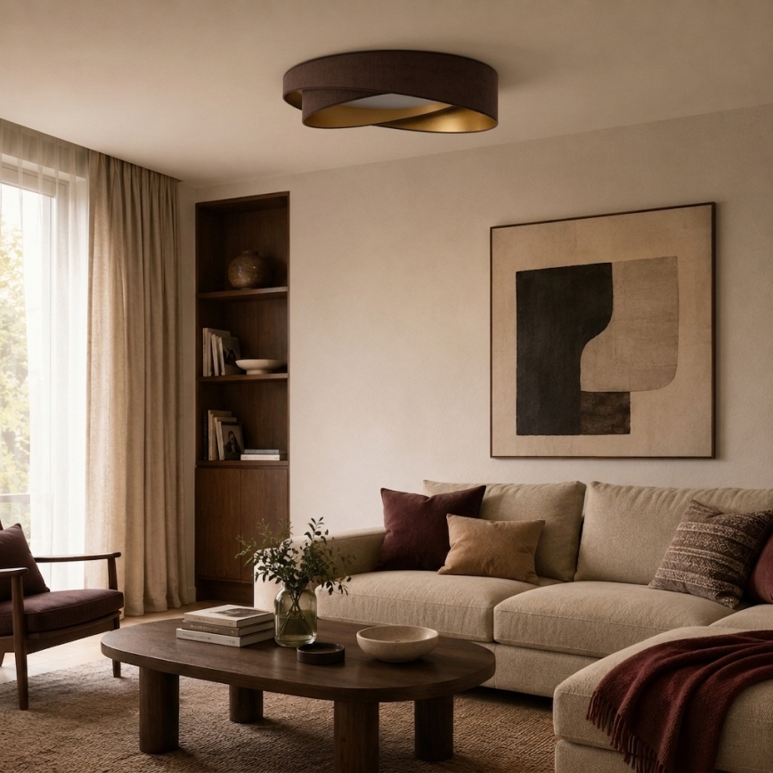 BRILAGI - Plafonnier LED VELVET TWIST LED/24W/230V 4000K Ø 55 cm brun/doré