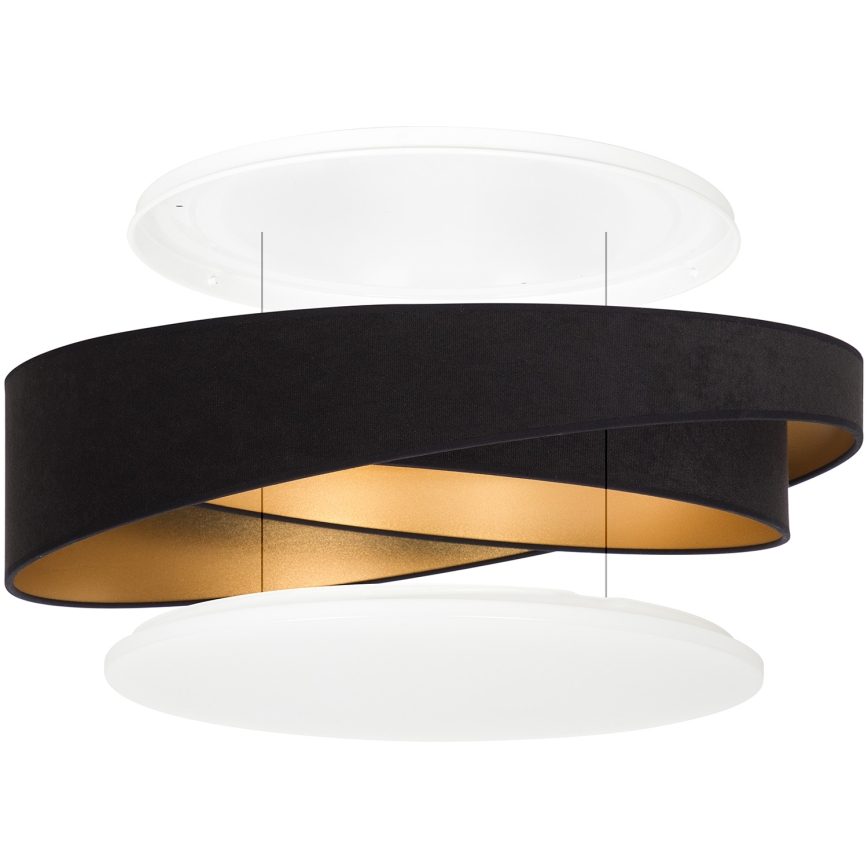 BRILAGI - Plafonnier LED VELVET TWIST LED/24W/230V 4000K Ø 55 cm noir/doré