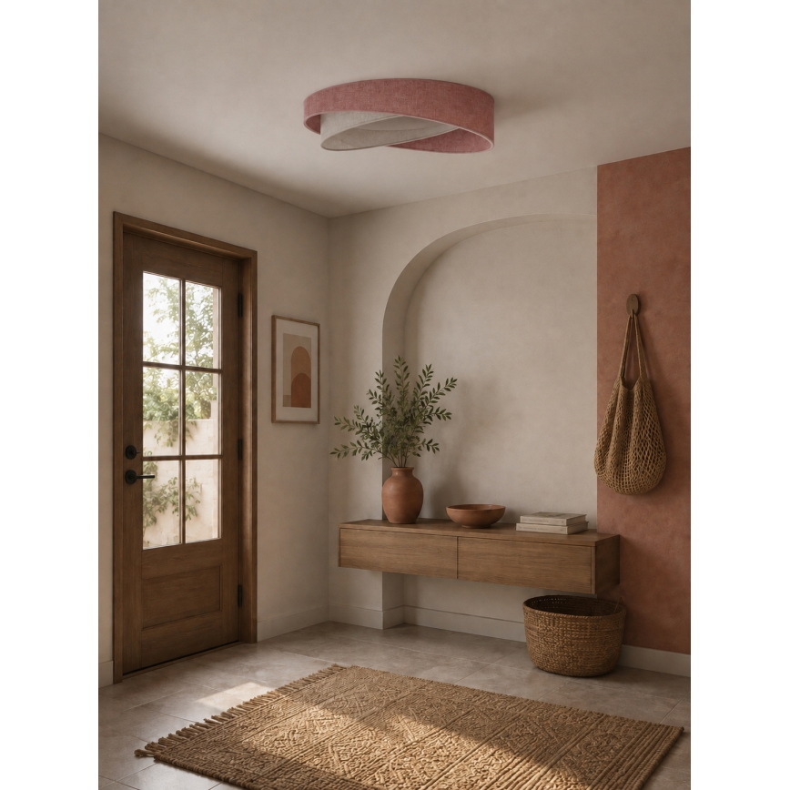 BRILAGI - Plafonnier LED VELVET TWIST LED/24W/230V 4000K Ø 55 cm rose/crème