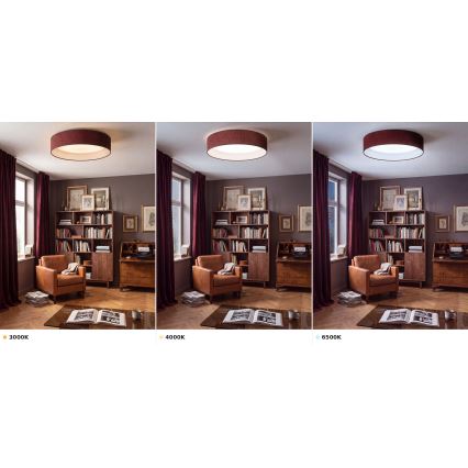 Brilagi - Plafonnier LED VELVET VARI LED/24W/230V 3000/4000/6500K Ø 45 cm bordeaux