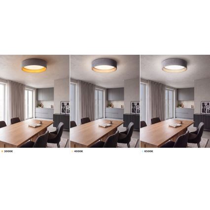 Brilagi - Plafonnier LED VELVET VARI LED/24W/230V 3000/4000/6500K Ø 45 cm gris/doré