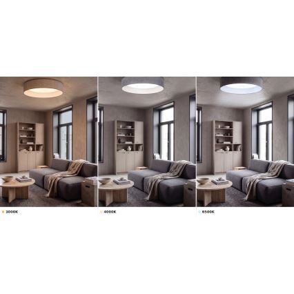 Brilagi - Plafonnier LED VELVET VARI, 24 W / 230 V, 3000 / 4000 / 6500 K, Ø 45 cm, gris
