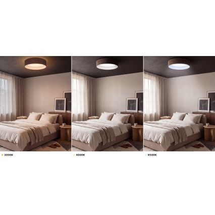 Brilagi - Plafonnier LED VELVET VARI LED/24W/230V 3000/4000/6500K diam. 45 cm marron