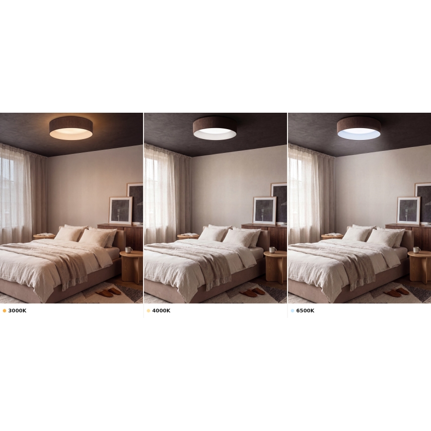 Brilagi - Plafonnier LED VELVET VARI LED/24W/230V 3000/4000/6500K diam. 45 cm marron