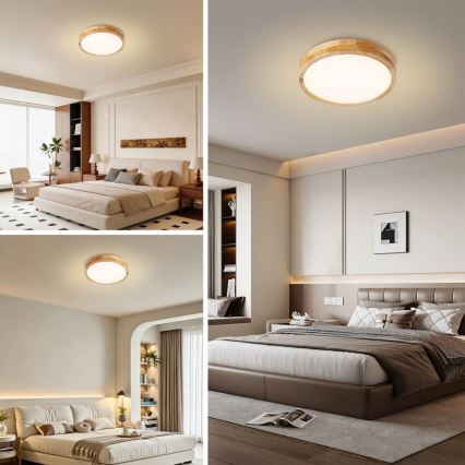 Brilagi - Plafonnier LED WOODLINE LED/24W/230V 3000/4000/6000K chêne Ø 30 cm