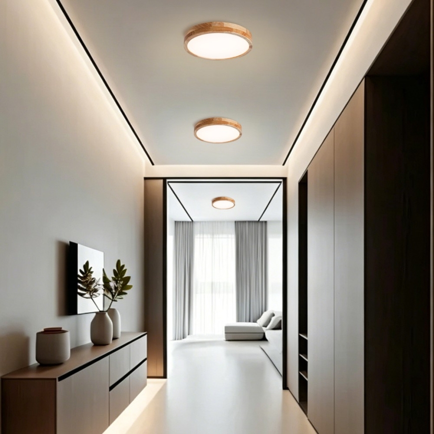 Brilagi - Plafonnier LED WOODLINE LED/24W/230V 3000/4000/6000K chêne Ø 30 cm