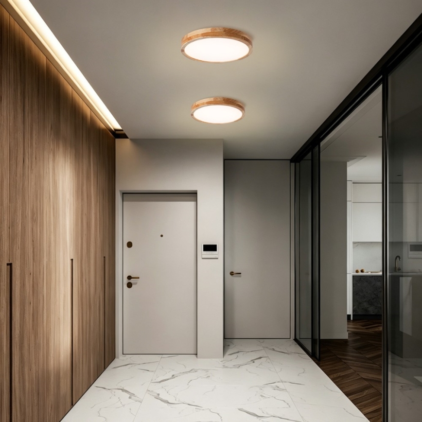 Brilagi - Plafonnier LED WOODLINE LED/24W/230V 3000/4000/6000K chêne Ø 30 cm