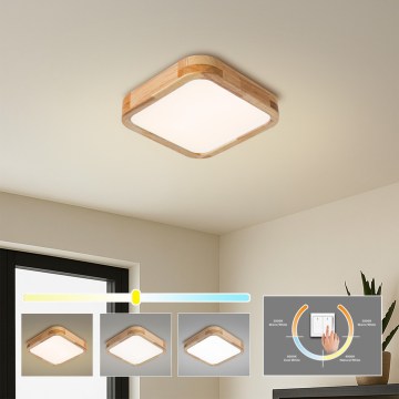 Brilagi - Plafonnier LED WOODLINE SQUARE LED/32W/230V 3000/4000/6000K chêne 30x30 cm