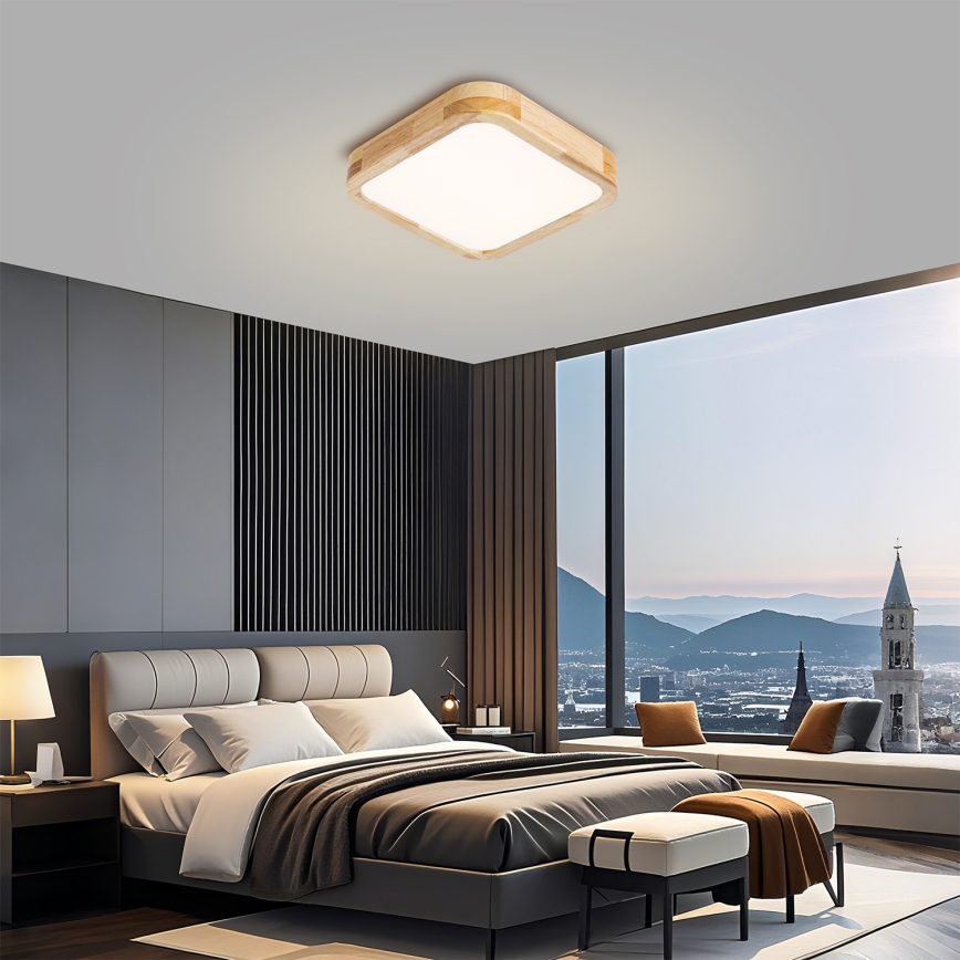 BRILAGI - Plafonnier LED WOODLINE SQUARE LED/32W/230V 3000/4000/6000K chêne 30x30 cm
