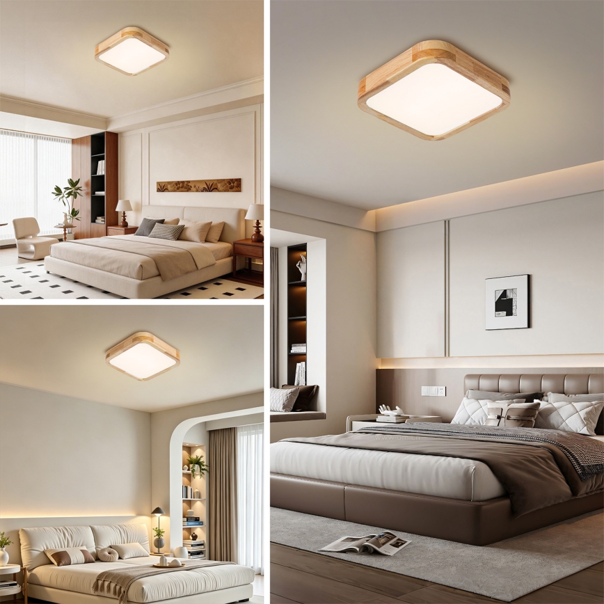 BRILAGI - Plafonnier LED WOODLINE SQUARE LED/32W/230V 3000/4000/6000K chêne 30x30 cm