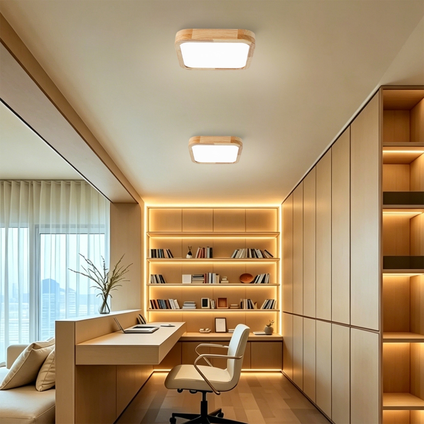 BRILAGI - Plafonnier LED WOODLINE SQUARE LED/32W/230V 3000/4000/6000K chêne 30x30 cm