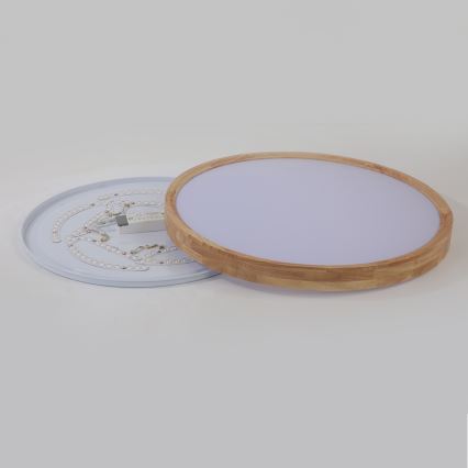 Brilagi - plafonnier LED WOODROUND LED/40W/230V 3000/4000/6000K Ø 60 cm bois CRI 90