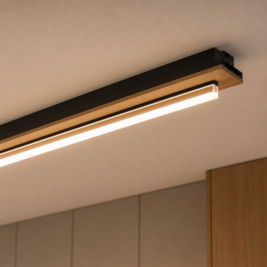 Brilagi - Plafonnier LED WOODY FLAT LED/25W/230V 118 cm chêne/noir