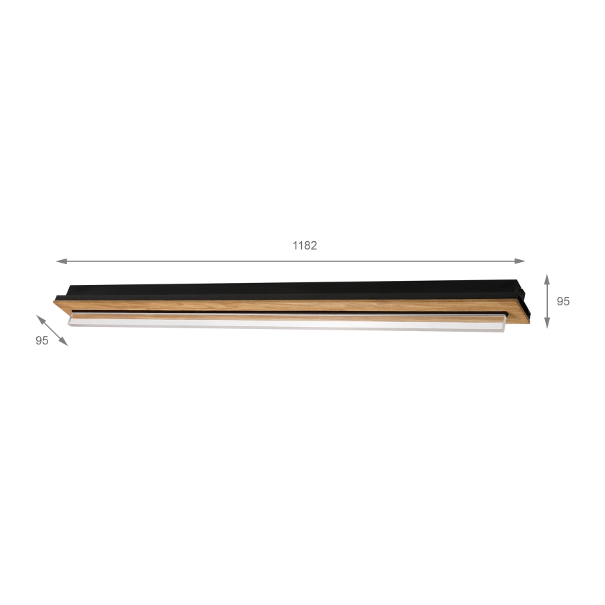 Brilagi - Plafonnier LED WOODY FLAT LED/25W/230V 118 cm chêne/noir