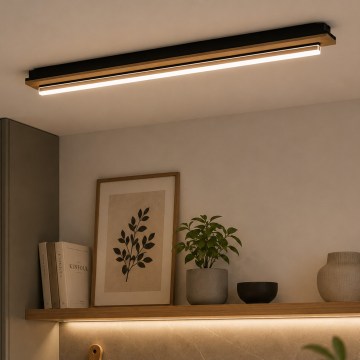 Brilagi - Plafonnier LED WOODY FLAT LED/25W/230V chêne/noir