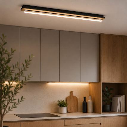 Brilagi - Plafonnier LED WOODY FLAT LED/25W/230V chêne/noir