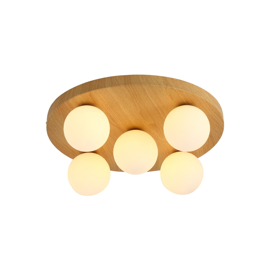 Brilagi - Plafonnier LUND WOOD 5 x G9, 9W, 230V, Ø 40 cm, finition bois