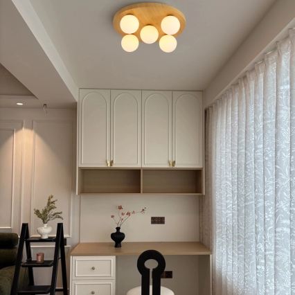 Brilagi - Plafonnier LUND WOOD 5 x G9, 9W, 230V, Ø 40 cm, finition bois