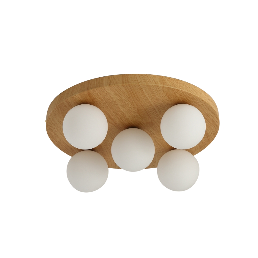 Brilagi - Plafonnier LUND WOOD 5 x G9, 9W, 230V, Ø 40 cm, finition bois
