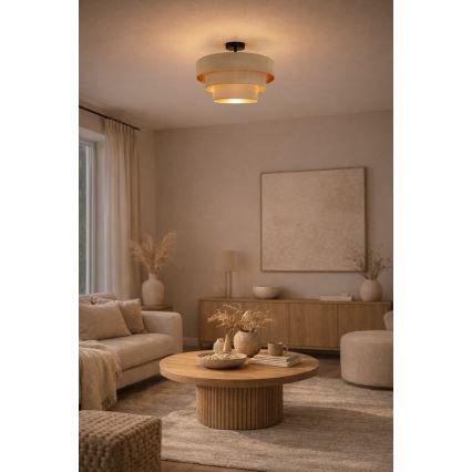 Brilagi - Plafonnier LUNETA 1xE27/60W/230V Ø 40 cm beige/doré