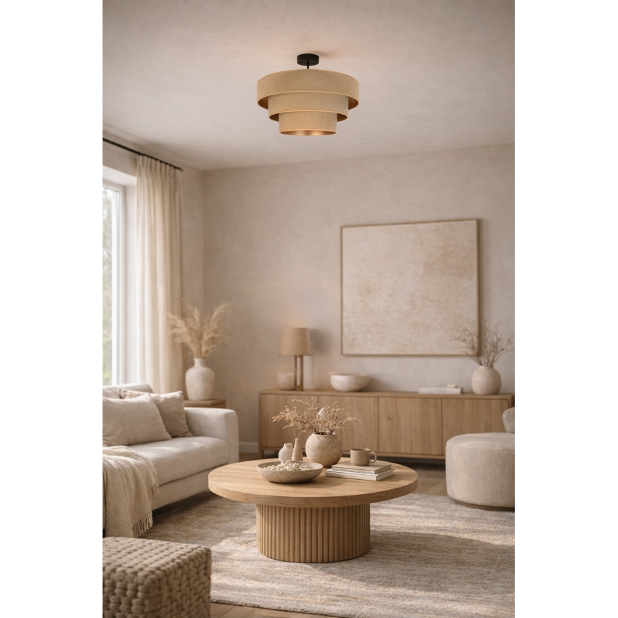 Brilagi - Plafonnier LUNETA 1xE27/60W/230V Ø 40 cm beige/doré