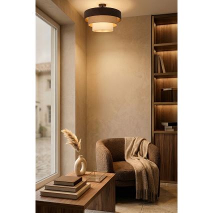 Brilagi - Plafonnier LUNETA 1xE27/60W/230V Ø 40 cm marron/beige/crème