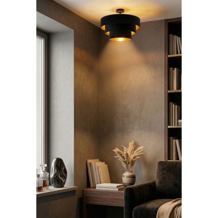 Brilagi - Plafonnier LUNETA 1xE27/60W/230V Ø 40 cm noir/doré