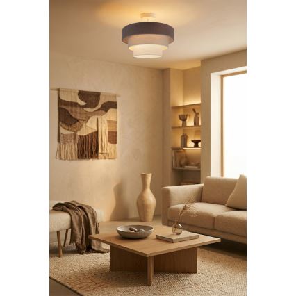 Brilagi - Plafonnier LUNETA à montage en surface 1xE27/60W/230V Ø 40 cm gris/crème/blanc