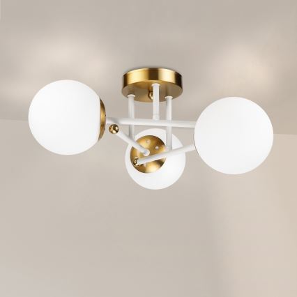 Brilagi - Plafonnier MALIVA 3xE14/15W/230V doré/blanc
