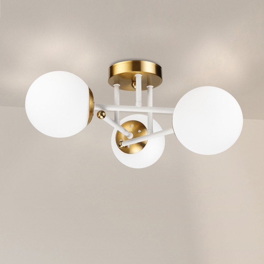 Brilagi - Plafonnier MALIVA 3xE14/15W/230V doré/blanc