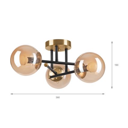 Brilagi - Plafonnier MALIVA 3xE14/15W/230V doré