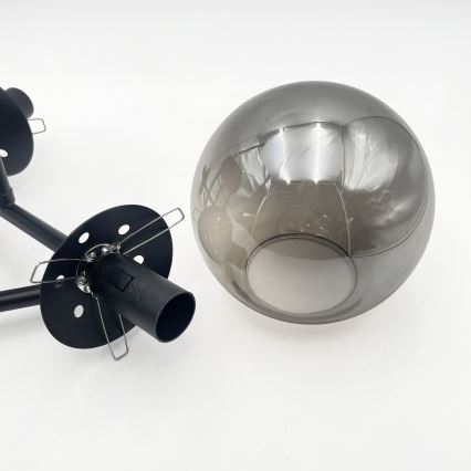 Brilagi - Plafonnier MALIVA 3xE14/15W/230V noir/fumé