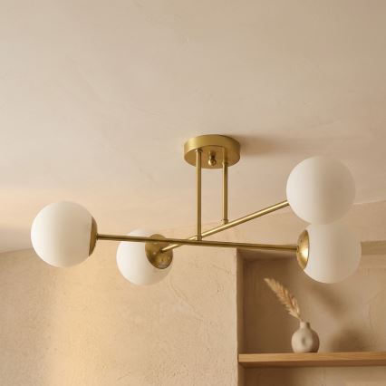 Brilagi - Plafonnier MALIVA 4xE14/15W/230V doré/blanc