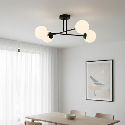 Brilagi - Plafonnier MALIVA 4xE14/15W/230V noir/blanc