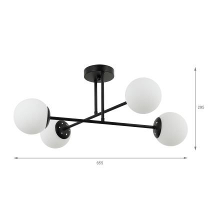 Brilagi - Plafonnier MALIVA 4xE14/15W/230V noir/blanc
