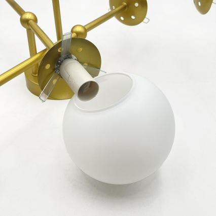 Brilagi - Plafonnier MALIVA 6xE14/15W/230V doré/blanc