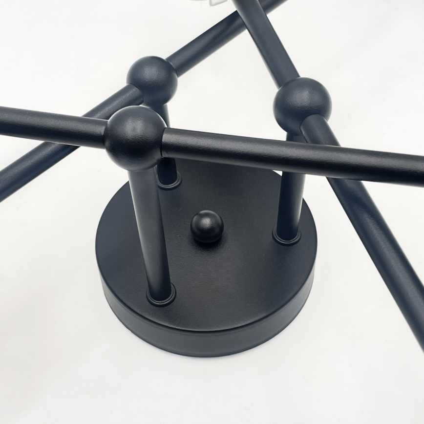 Brilagi - Plafonnier MALIVA 6xE14/15W/230V noir/verre fumé