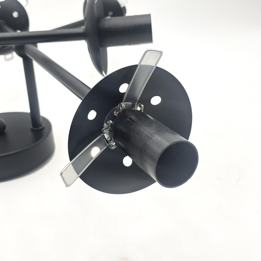 Brilagi - Plafonnier MALIVA 6xE14/15W/230V noir/verre fumé