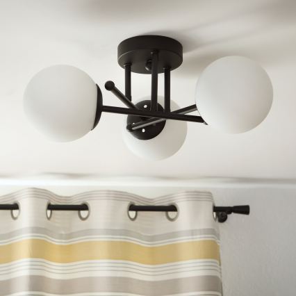 Brilagi - Plafonnier MALIVA à montage en surface 3xE14/15W/230V noir/blanc