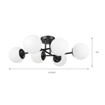 Brilagi - Plafonnier MALONY 6xE14/20W/230V noir