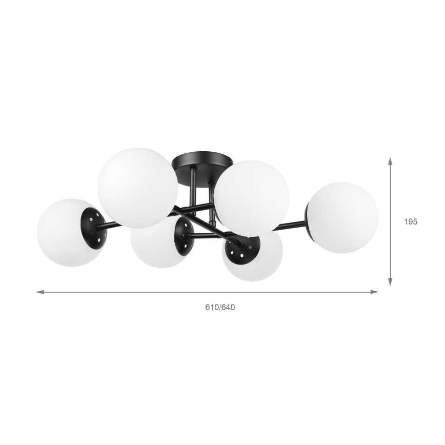Brilagi - Plafonnier MALONY 6xE14/20W/230V noir