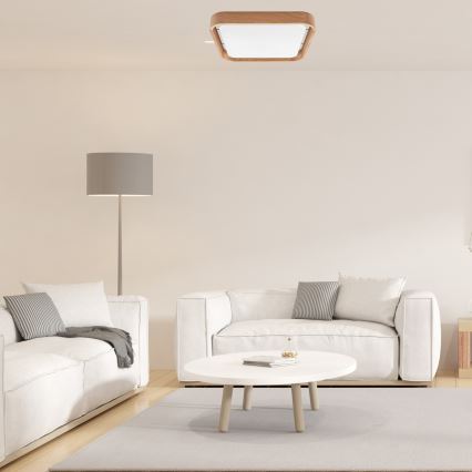 Brilagi - Plafonnier à intensité variable MANAROLA CUBIC LED/24W/230V 3000-6500K chêne + Télécommande